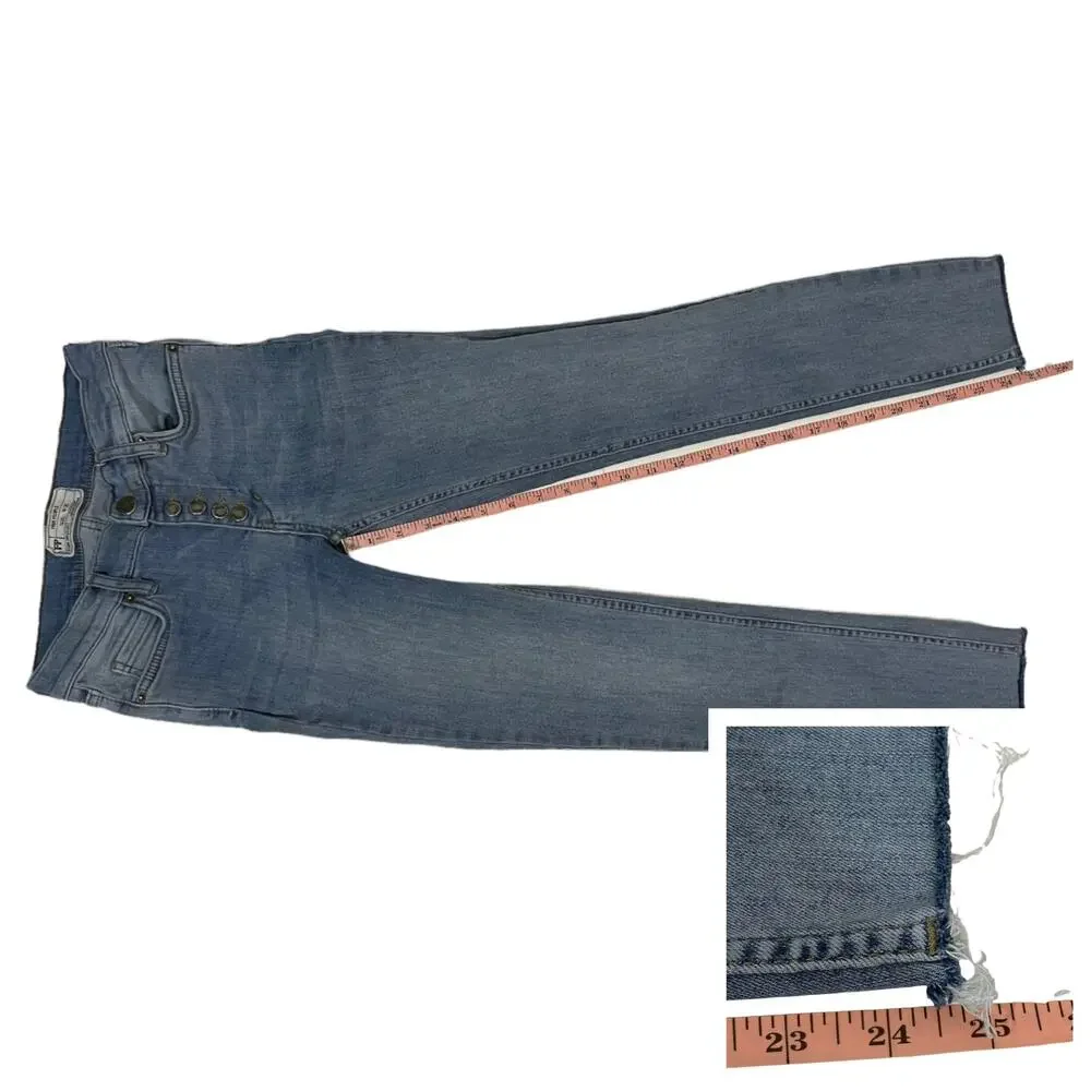 Free People Reagan Raw Hem Skinny Jeans - Blue - 26